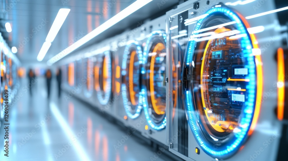 Poster advanced artificial intelligence systems operating within a high-tech facility in 4k quality