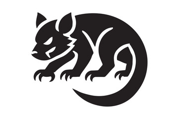 Tasmanian Devil Outline Icon Simple Black Vector Design