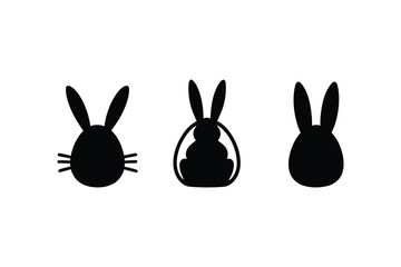 Black Rabbit Silhouettes – Isolated Hare and Bunny Vector Set