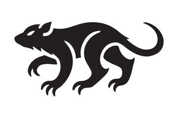 Black Tasmanian Devil Silhouette Wildlife Vector Illustration