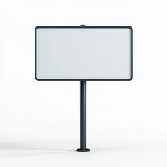 blank street sign mockup, isolated on white