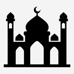 Minimalist Mosque Silhouette Vector Design.