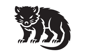 Tasmanian Devil Profile Clean Black Silhouette Vector Illustration