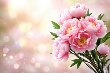 Obraz premium Delicate Pink Peonies Bouquet