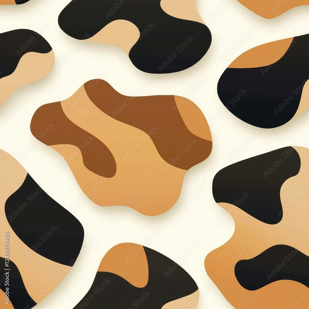 Poster bold black and tan leopard print pattern for modern design projects