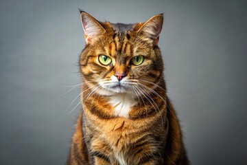 Obraz premium Grumpy Cat Sitting, Watching, Feline, Pet, Animal