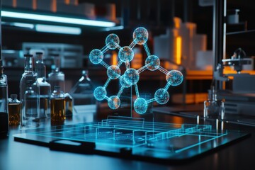 Exploring a holographic representation of a molecule in a modern laboratory setting