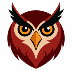 Horned Owl Head Vector Illustration – Detailed Line Art for Printable Designs