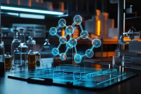 Exploring a holographic representation of a molecule in a modern laboratory setting