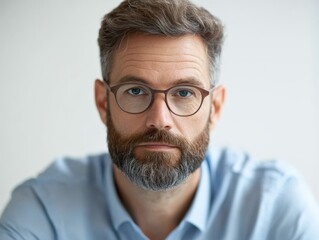 Obraz premium portrait of a mature man with glasses looking at camera