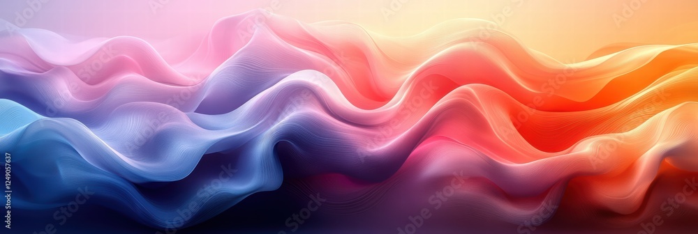 Poster wavy lines create a soft pastel abstract background with fluid gradients and gentle hues