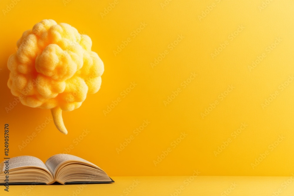 Poster A simple, clean icon of a dictionary with a speech bubble, symbolizing language learning