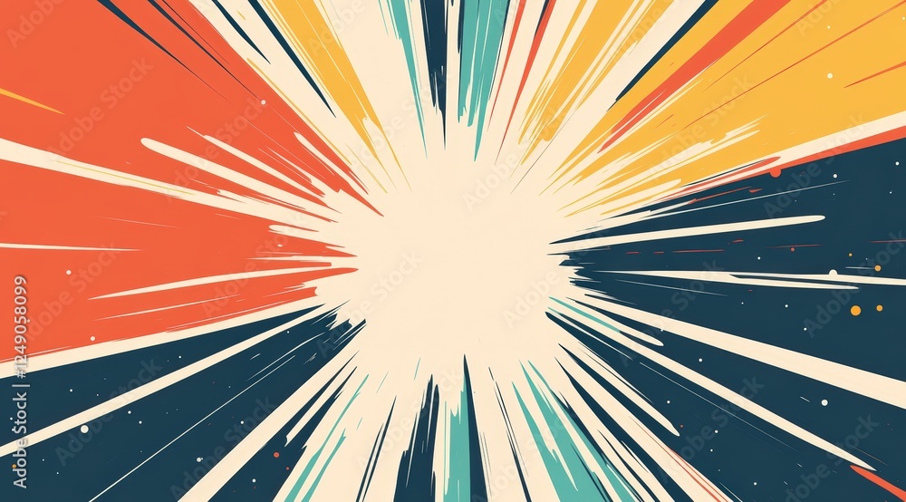 Poster abstract colorful rays background vector illustration with bold lines and dynamic motion effects for
