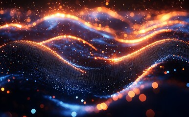 Obraz premium Abstract Digital Waves of Light and Energy