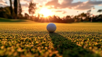 The golfer prepares to hit the first shot on a glorious golf course