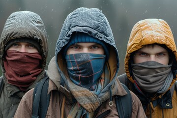 Faceless hackers representing a red hat hacker group  a symbol of cybersecurity activism and unity