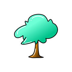 green tree design isolated on white background