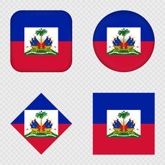 Haiti Flag Icons Pack. Vector illustration.