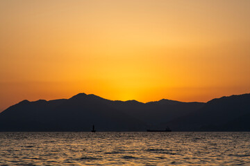 Naklejka premium tranquil seascape after sunset