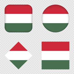 Obraz premium Hungary Flag Icons Pack. Vector illustration.