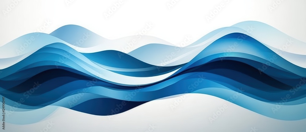 Poster abstract wave patterns in ocean tones for background presentations and designs, ideal for digital an