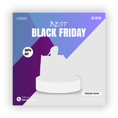 Black Friday Super Offer Social Media Post design Template

