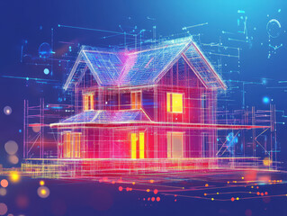 Futuristic 3d model for modern home design