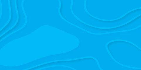 Abstract blue wave circle papercut pattern luxury background.