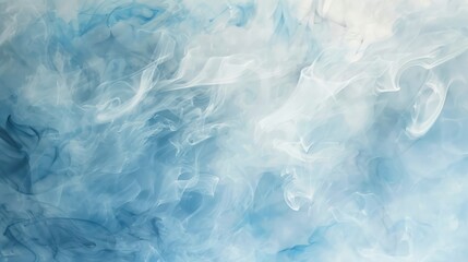 Obraz premium Light smoke tendrils rise gracefully in a soft cascade of blue and white, creating a calm and soothing effect.