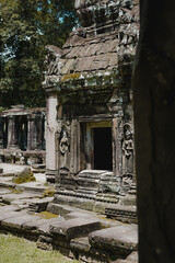 Naklejka premium Prasat Preah Khan Temple. Ancient Khmer Temple Ruins in Cambodia, Angkor, Cambodia.
