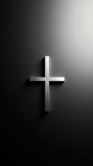 Naklejka premium A Christian cross symbol on a gray wall.