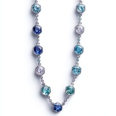 Elegant multi-colored gemstone necklace with intricate design