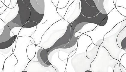 Abstract Fluid Pattern with Intersecting Lines in Gray and White