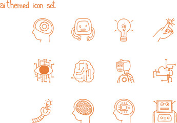 AI/Artificial Intelligence Icon Sheet