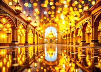 Obraz premium Luminous Golden Abstract Background: Bokeh Lights for Graphic Design & Decoration