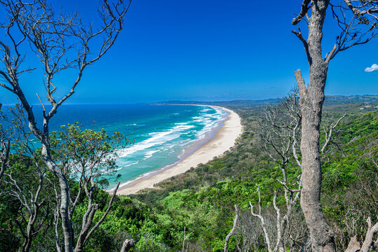 Scenic Coastal View of Tallow Beach and Surroundings in Byron Bay, Australia