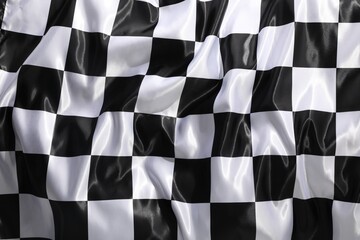 Checkered finish flag as background, top view