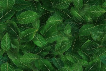 Vibrant green leaf seamless texture background nature digital art lush environment close-up detailed pattern