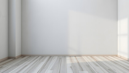 Empty room with a gray wall mockup. with white shades