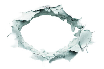 Interior Water Damage Hole in Wall Isolated on Transparent Background