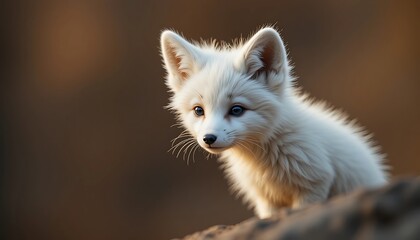 Obraz premium Adorable Arctic Fox Cub Portrait in Natural Habitat with Soft Light