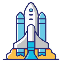 Fototapeta premium Space Rocket Exploration Icon