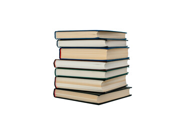 Stack of books isolated on transparent background