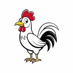 rooster isolated on white