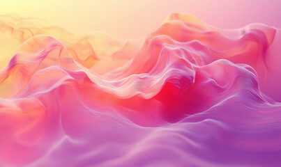 Obraz premium Soft gradient waves in pink and orange hues create dreamy landscape