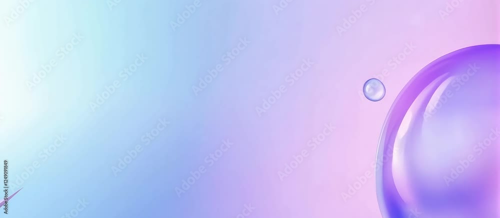 Poster a colorful background with three large purple spheres in the center. the background is a mix of purp
