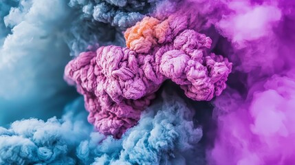 Colorful smoke swirl with shades of purple, pink, and blue hues