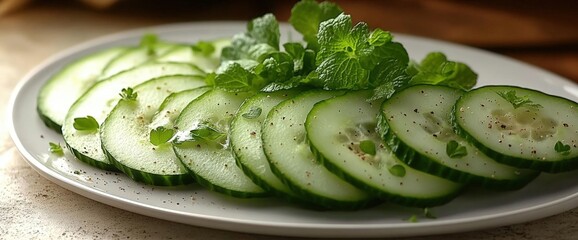 Fresh Cucumber Salad with Mint and Pepper