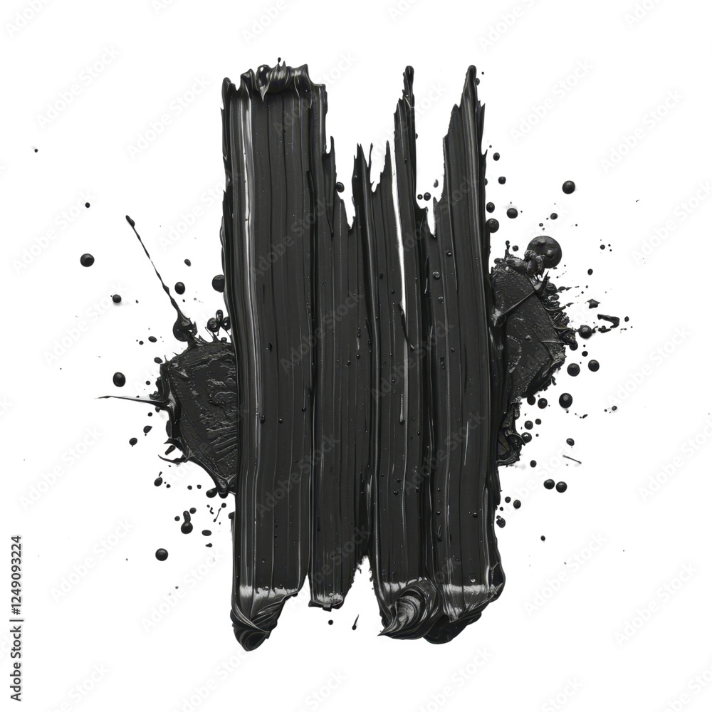 Poster abstract black paint splash with brush strokes, creating dramatic effect. perfect for artistic backg