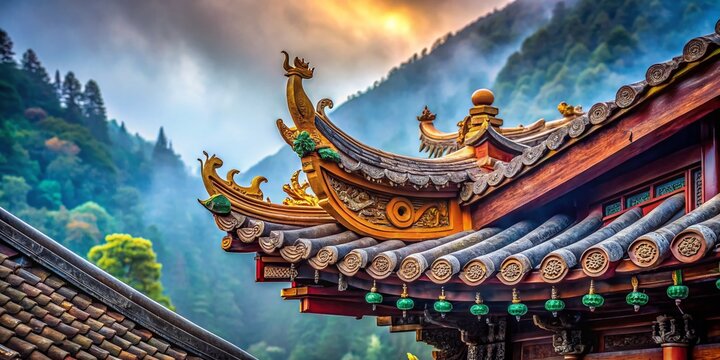 Majestic Kirin: Intricate Chinese Traditional Pattern on Ancient Architecture